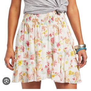 Ariat white paisley skirt
